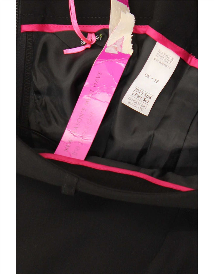 Marks & Spencer Jupe crayon pour femme UK 12 Medium W30 Noir Polyester