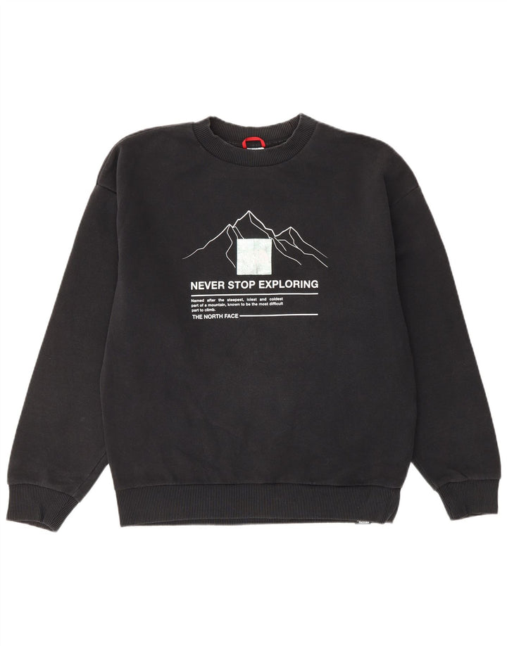 THE NORTH FACE Sweat-shirt graphique pour femme UK 14 en coton noir moyen