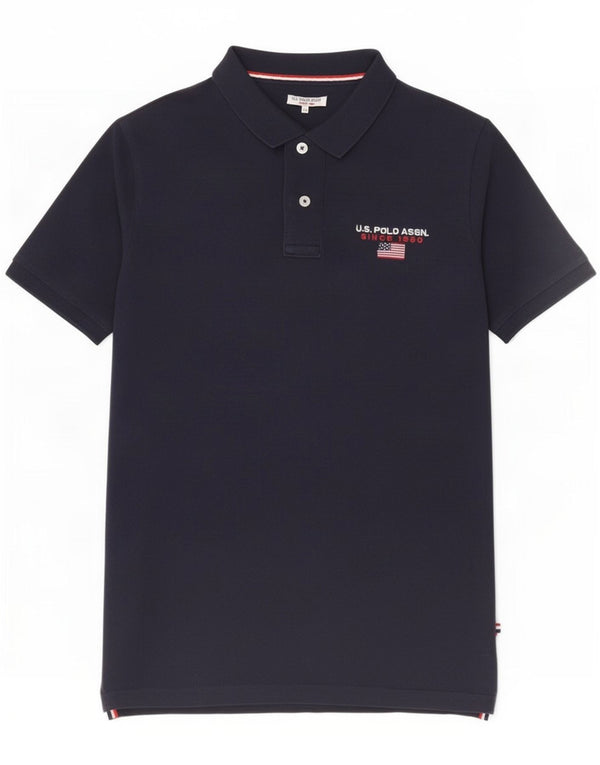 U.S. Polo Assn. Boys Graphic Polo Shirt 12-13 Years Navy Blue Cotton