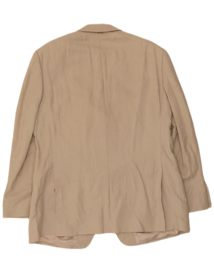 MARKS & SPENCER Veste Blazer 2 Boutons Homme UK 42 Grande Soie Beige