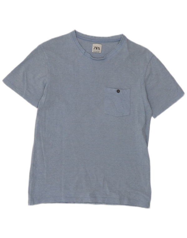 Zara Mens T-Shirt Top Small Blue