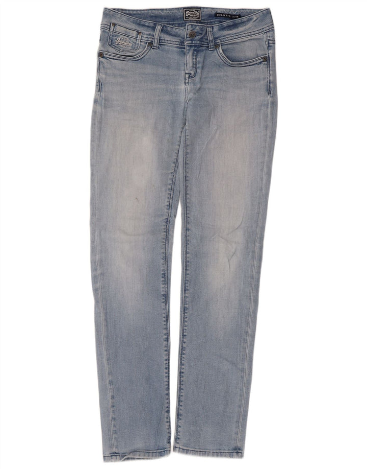 Superdry Jean Slim Cigarette Femme W29 L32 Bleu Coton