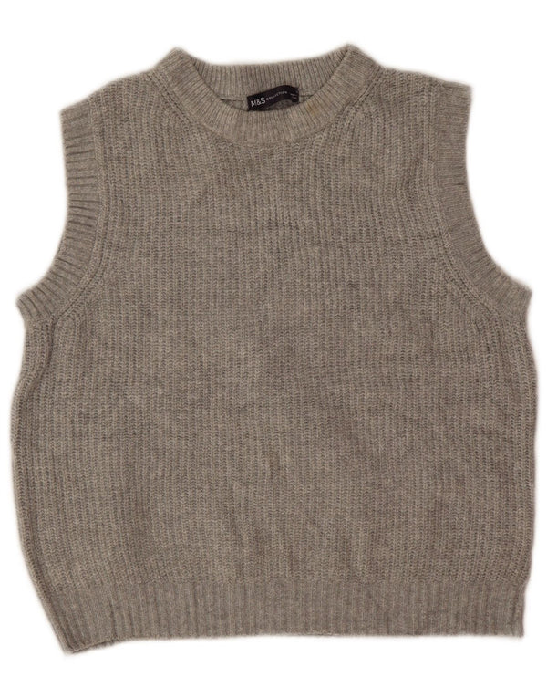 Marks & Spencer Débardeur court pour femme UK 10 Small Gris Polyester