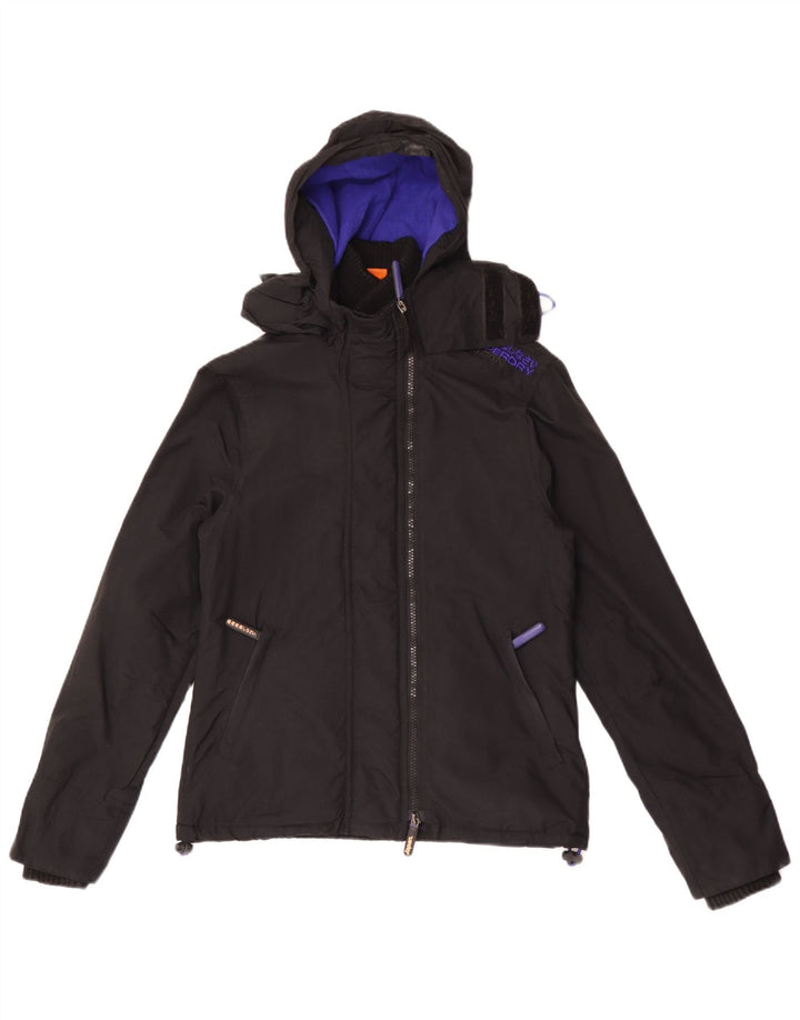 Superdry Veste coupe-vent graphique pour femme UK 10 Small Noir