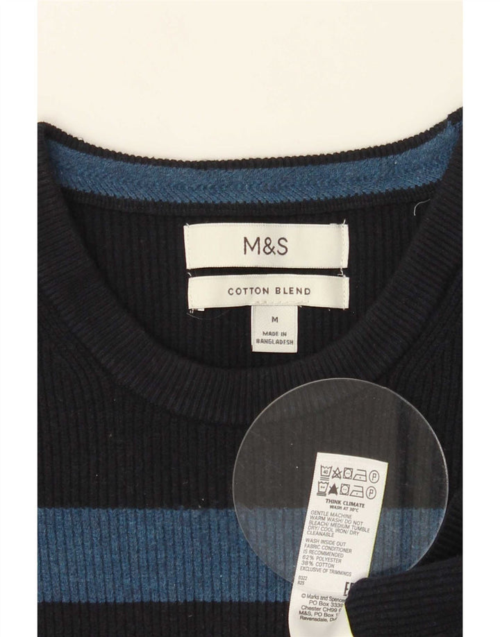 Marks & Spencer Pull à col rond pour homme Bleu marine moyen Polyester