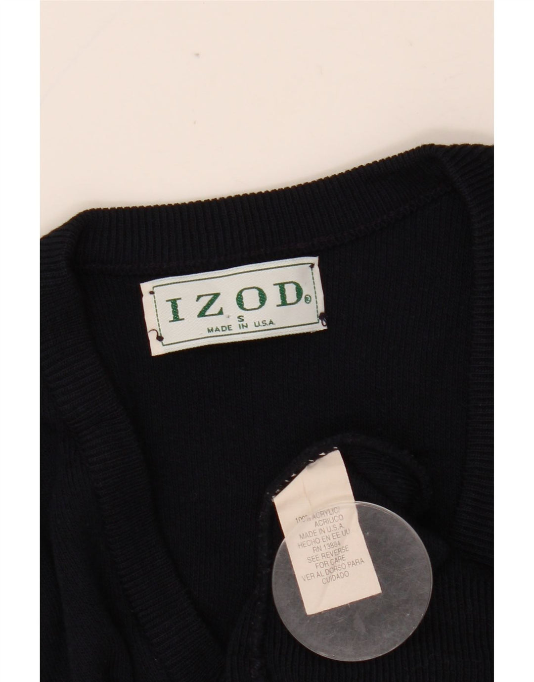 IZOD Pull Col V Homme Petit Bleu Marine Acrylique