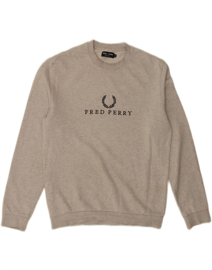 Fred Perry Sweat-Shirt Graphique Homme Gris Moyen Coton