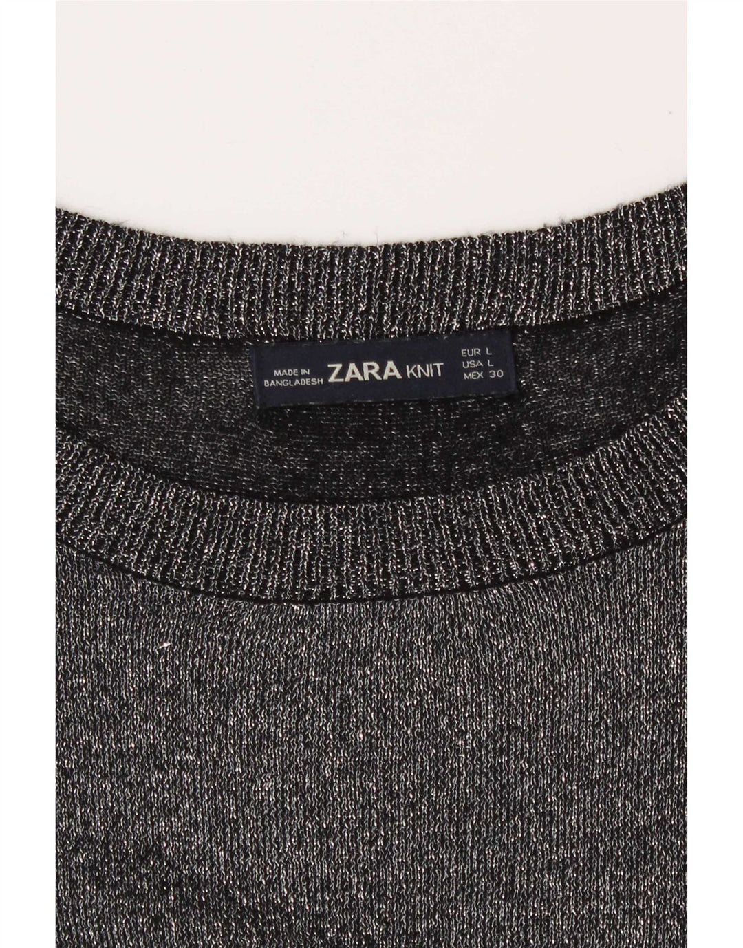 Zara Haut à manches longues pour femme UK 16 Large Gris