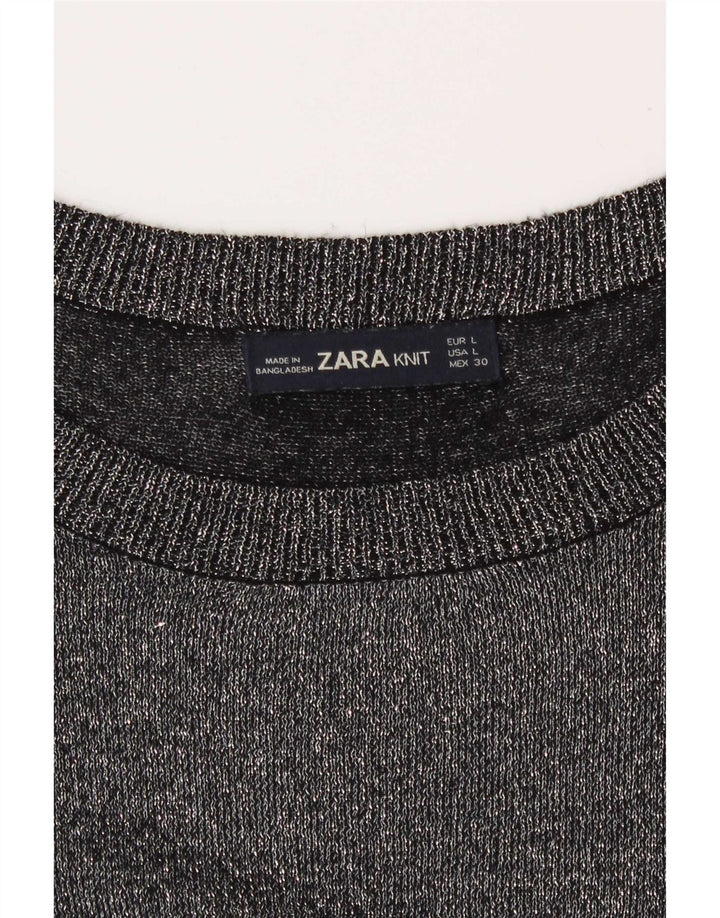 Zara Haut à manches longues pour femme UK 16 Large Gris