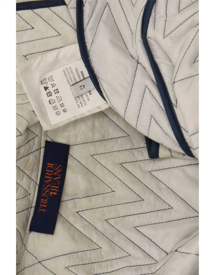 Trussardi Jeans Veste matelassée Femme IT 42 Bleu Moyen Colourblock