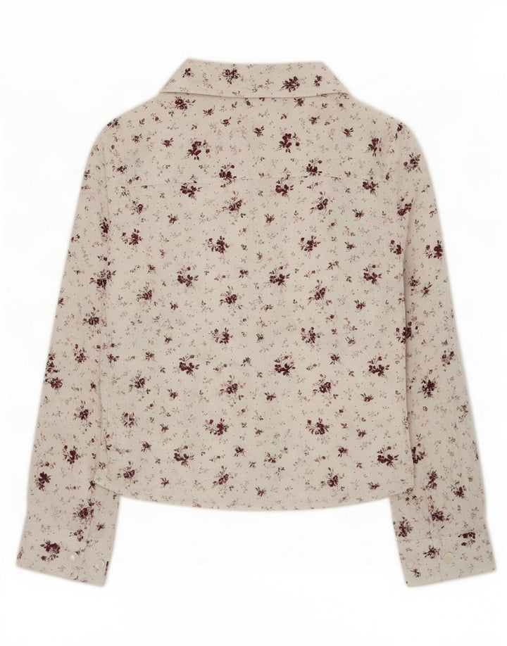 Laura Ashley Chemise Femme UK 12 Medium Blanc Floral