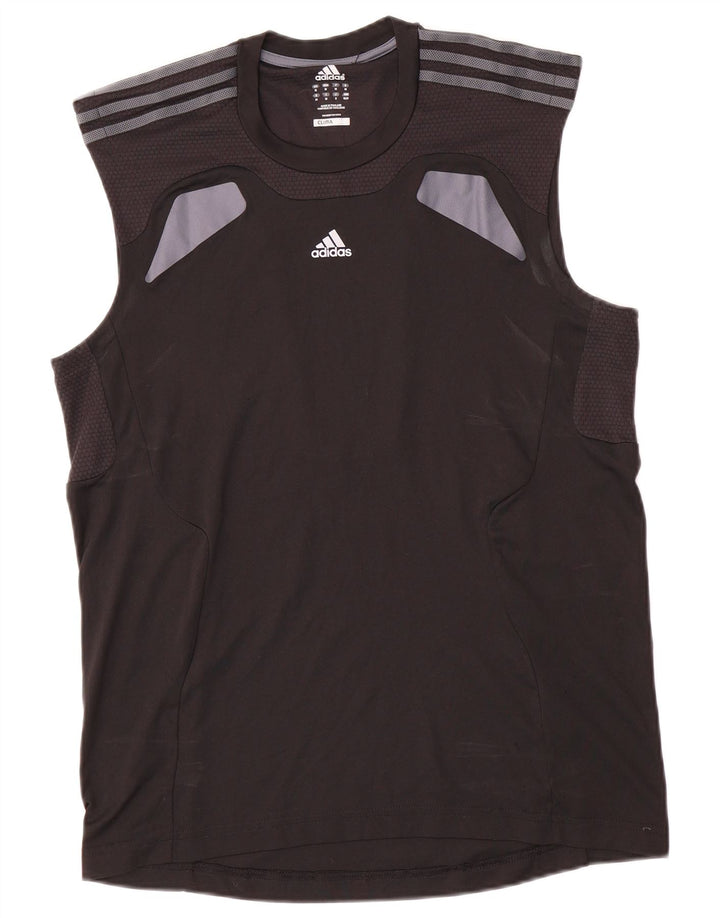ADIDAS Débardeur Climacool Homme Noir Moyen Polyester Colorblock