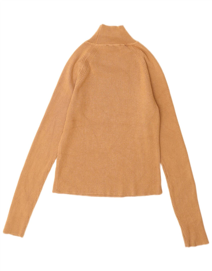 Zara Pull col roulé pour femme UK 12 Viscose beige moyen