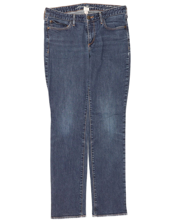 Eddie Bauer Jean droit légèrement courbé pour femme US 10 Large W30 L32 Bleu