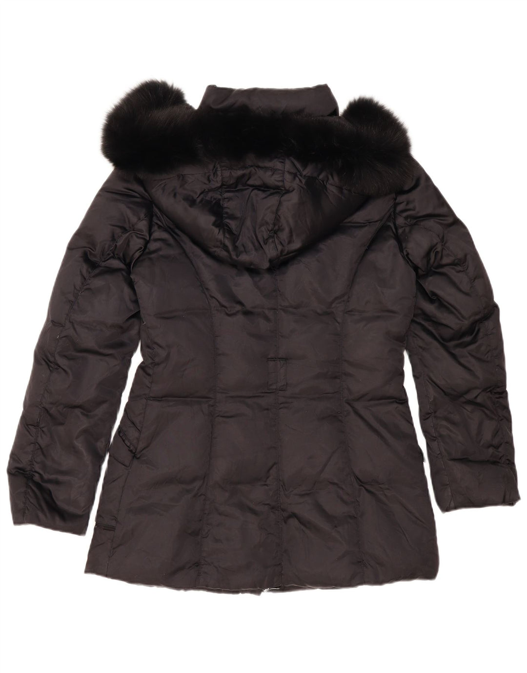 Trussardi Manteau Rembourré À Capuche IT 42 Moyen Noir Polyester