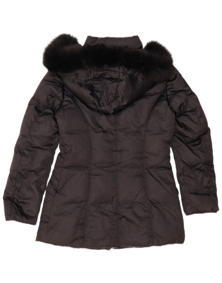 Trussardi Manteau Rembourré À Capuche IT 42 Moyen Noir Polyester