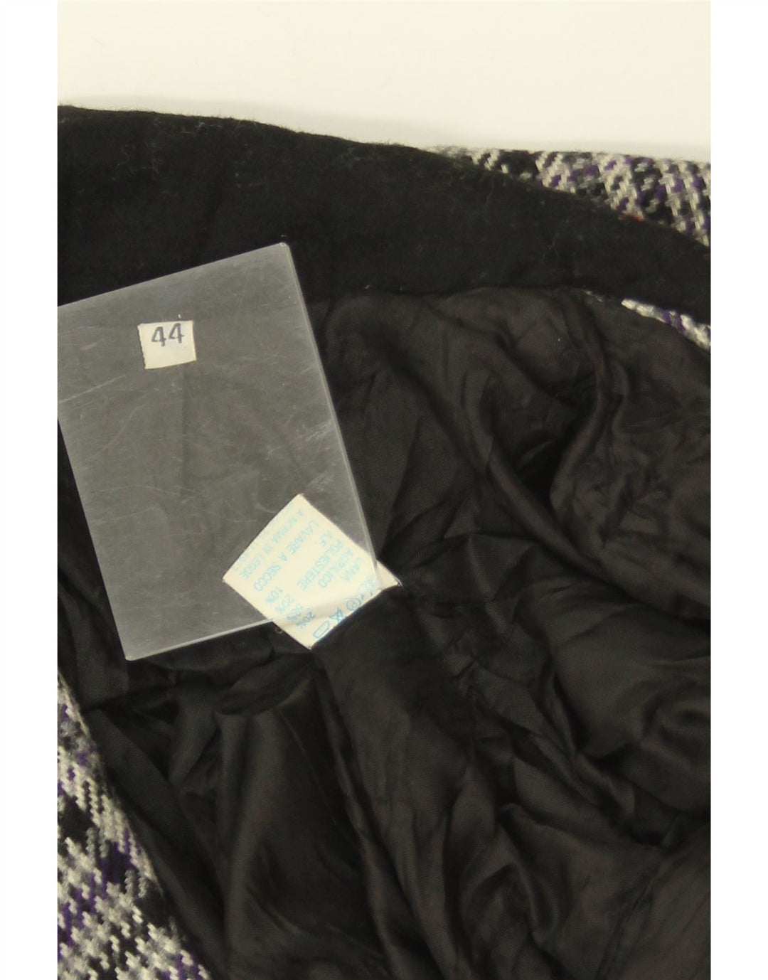 vintage Femme 3 Bouton Blazer Veste IT 44 Moyen Gris Pied-de-poule Laine