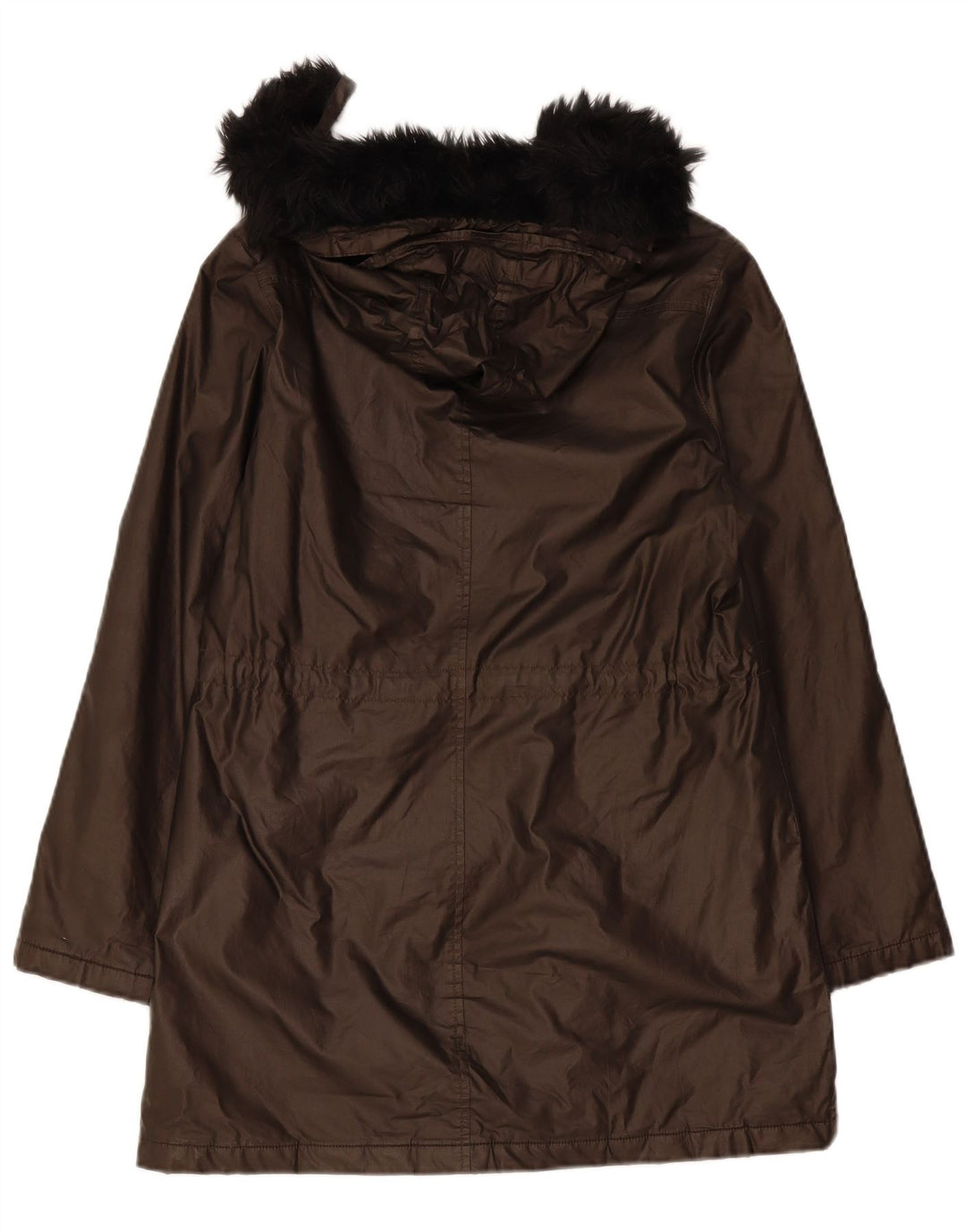 Marks & Spencer Veste Parka à capuche pour femme UK 10 Small Marron Polyamide