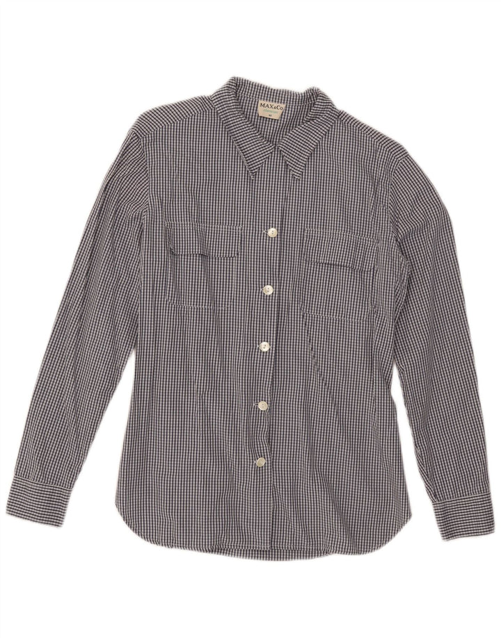 Max & Co. Chemise Femme IT 46 Grand Carreau Bleu Marine Coton