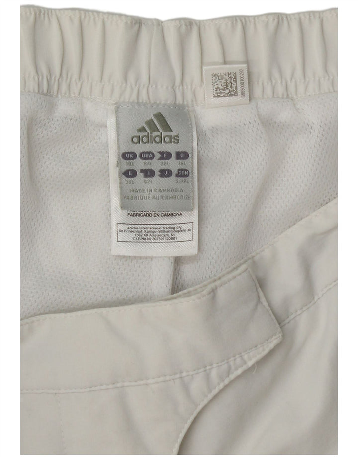 Adidas Pantalon imperméable Climalite pour femme UK 10 Small Blanc Polyester