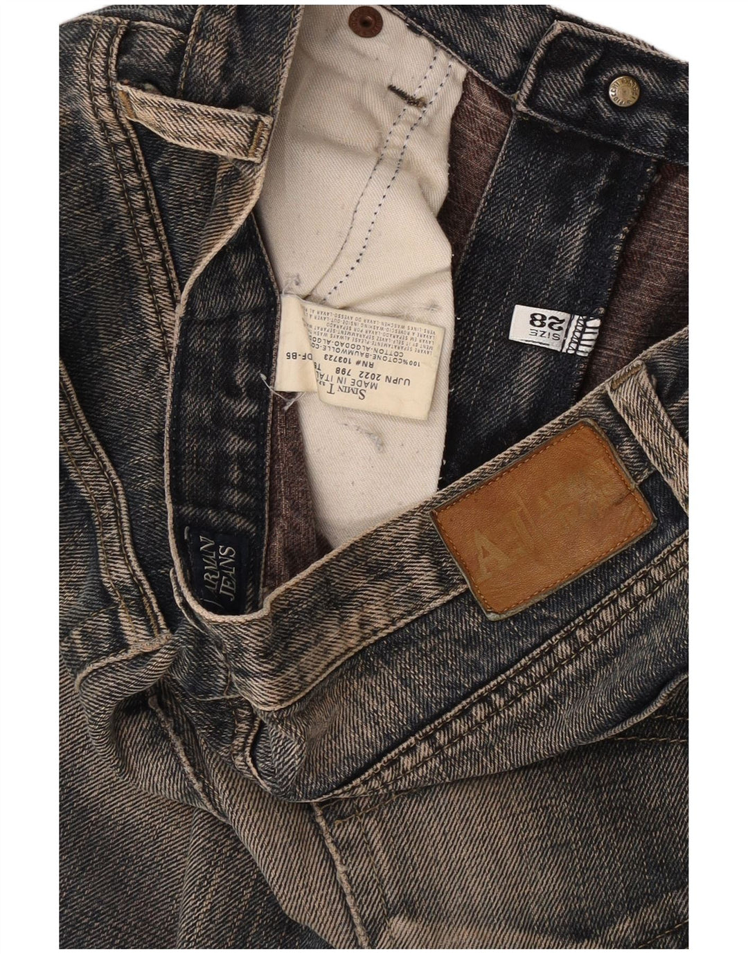 Armani Femme Jeans Loose W28 L30 Bleu Coton