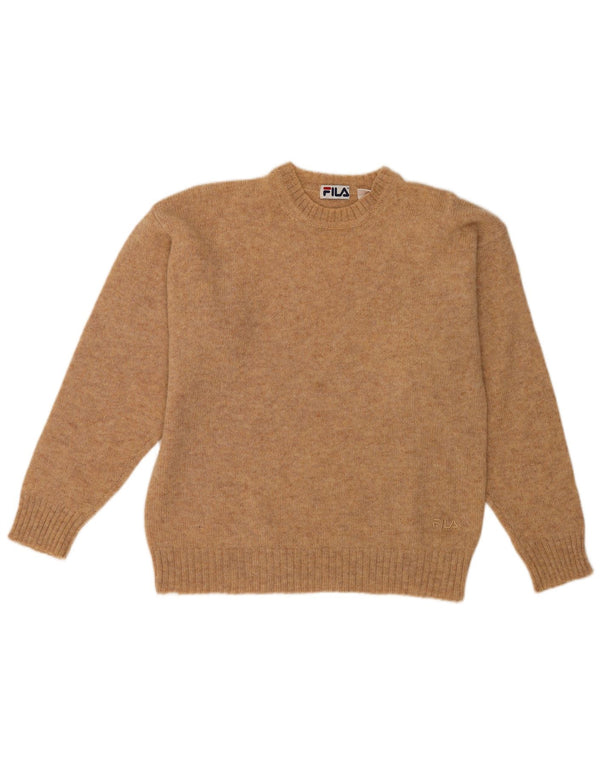 Fila Pull col rond homme IT 50 laine mouchetée marron moyen