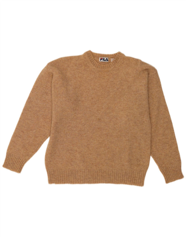 Fila Pull col rond homme IT 50 laine mouchetée marron moyen