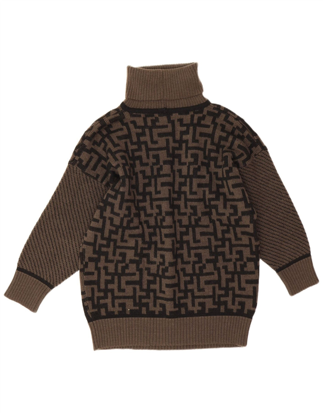i Blues Pull col roulé pour femme IT 42 Marron moyen géométrique