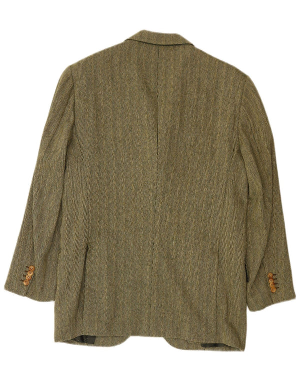 Kiton Veste blazer Napoli 3 boutons pour homme UK 38 Vert moyen à chevrons