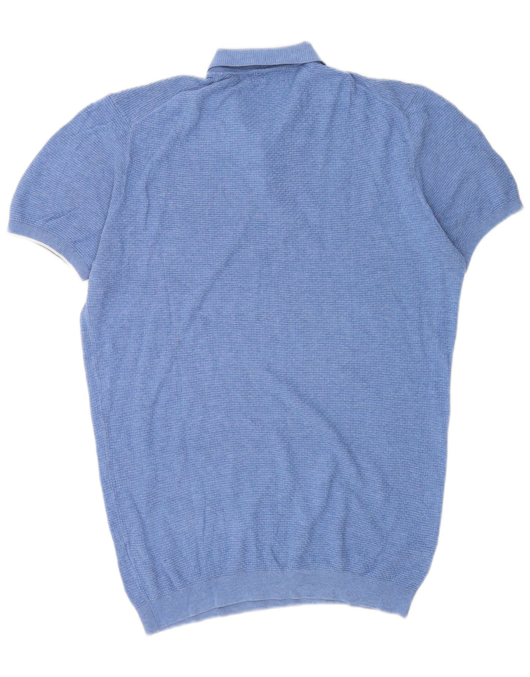Massimo Dutti Pull à manches courtes et col polo pour homme Bleu Taille L