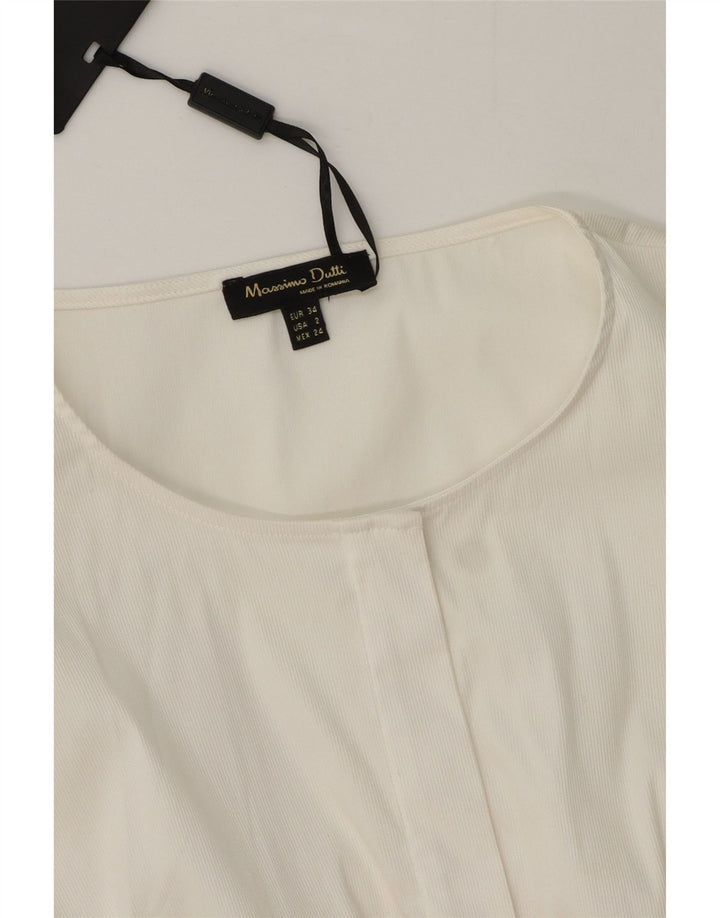 Massimo Dutti Chemise Femme EU 34 2XS Blanc Coton