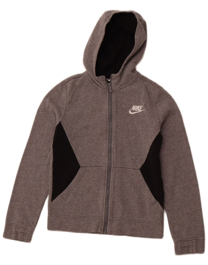 NIKE Pull à capuche zippé pour garçon 10-11 ans Gris moyen Colourblock Coton