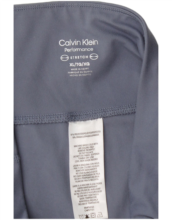 Calvin Klein Leggings Femme UK 18 XL Bleu Polyester