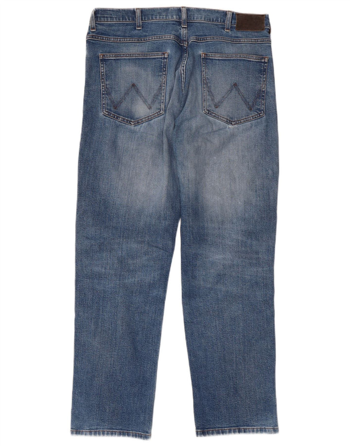 WRANGLER Jean droit vieilli homme W34 L30 bleu coton
