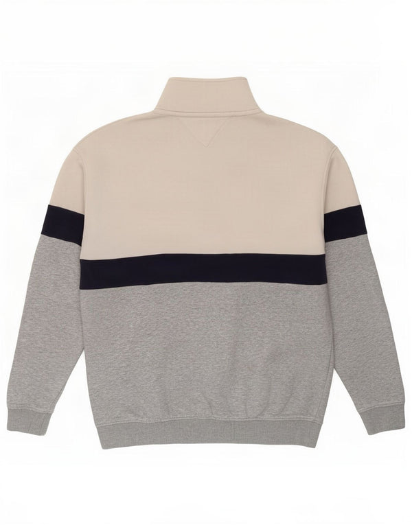 Tommy Hilfiger Sweat-shirt coupe décontractée pour homme Blanc moyen Colourblock