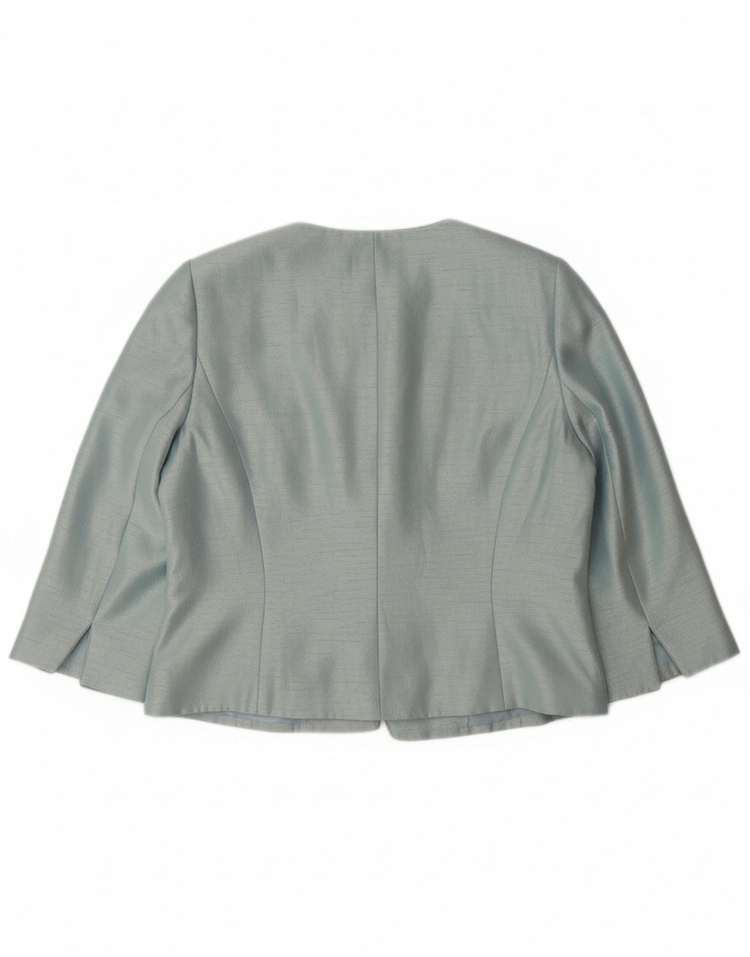 JACQUES VERT Veste blazer à manches 3/4 pour femme 1 bouton UK 14 Large Bleu