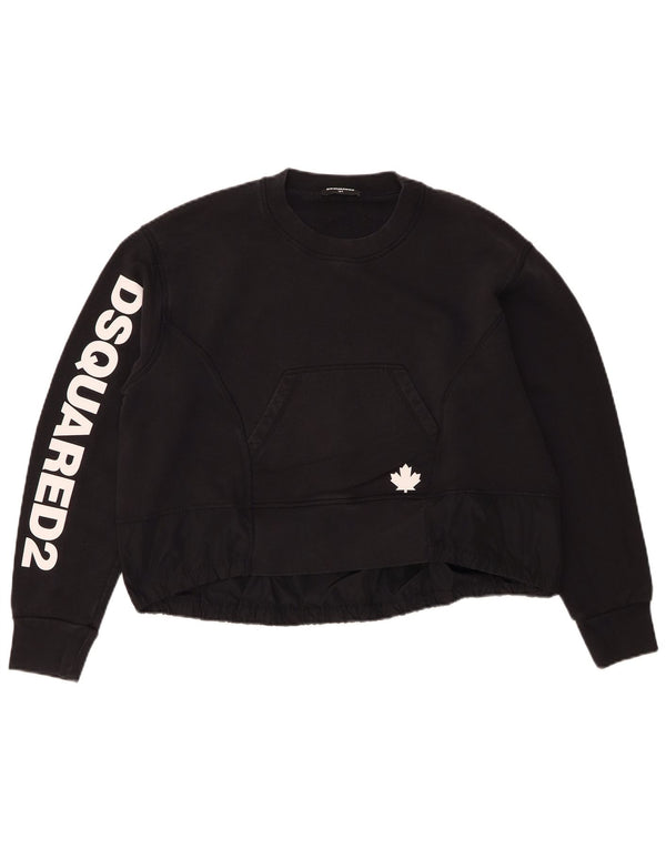 Dsquared2 Sweat-shirt court surdimensionné à motif graphique pour fille 15-16 ans Noir