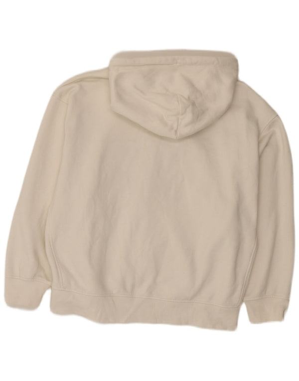 Zara Womens New York Graphic Oversized Zip Hoodie Sweater UK 16 Large White