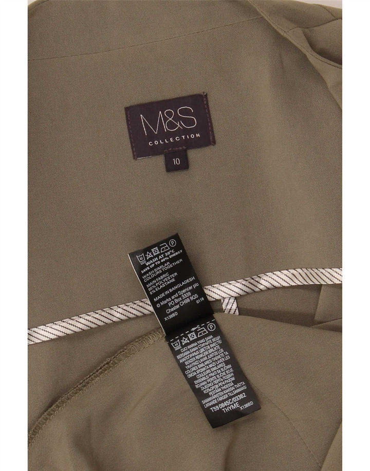Marks & Spencer Haut Cardigan Femme UK 10 Petit Kaki Polyester