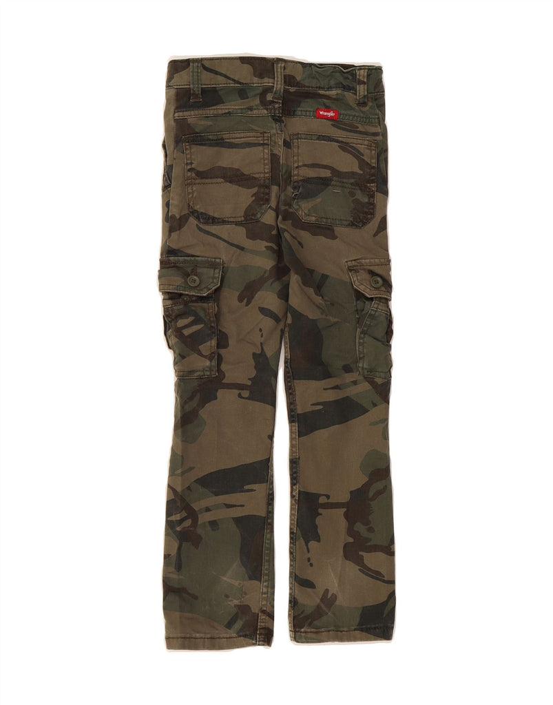 WRANGLER Boys Slim Cargo Trousers 6-7 Years W21 L21 Khaki Camouflage Vintage Wrangler and Second-Hand Wrangler from Messina Hembry 