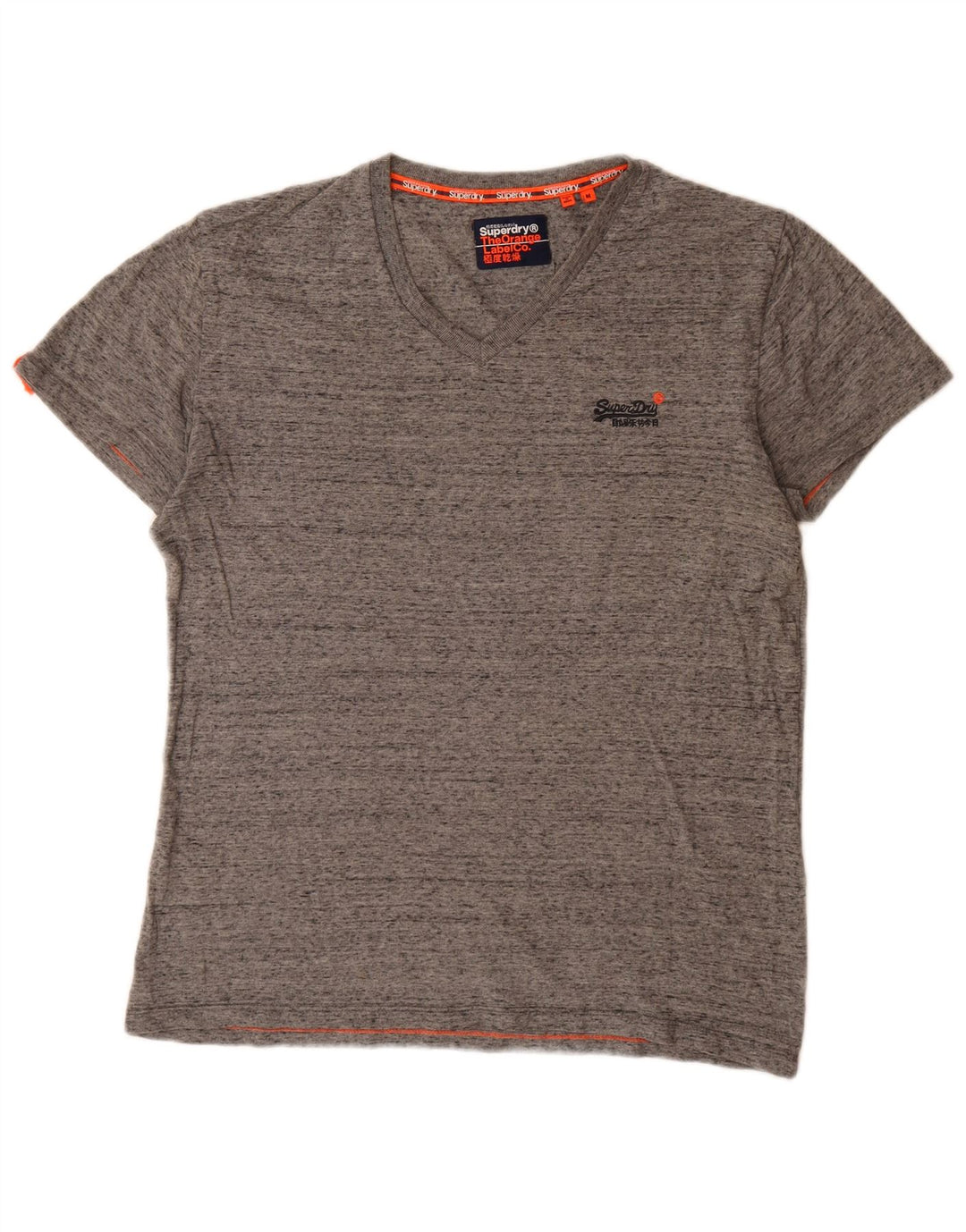 Superdry T-Shirt Homme Gris Moyen Moucheté Coton