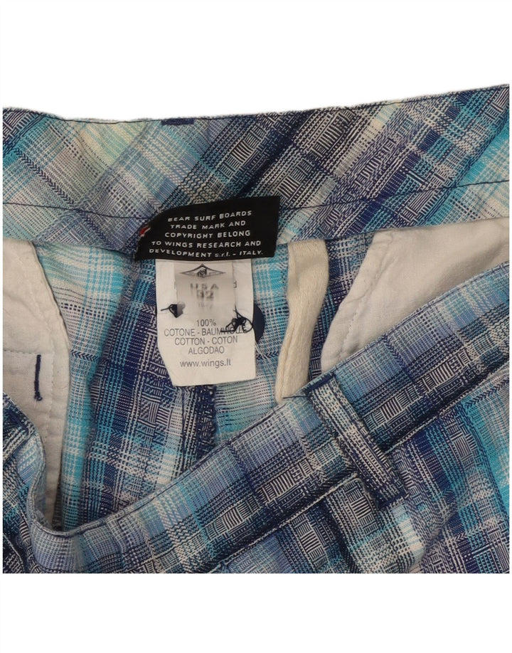 Bear Short Cargo Homme W32 Coton Bleu Moyen à Carreaux