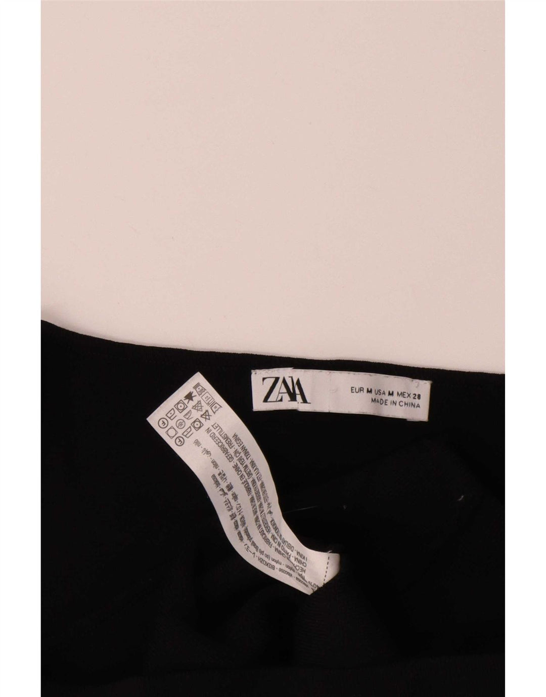 Zara Haut court à manches 3/4 pour femme UK 12 Viscose noir moyen