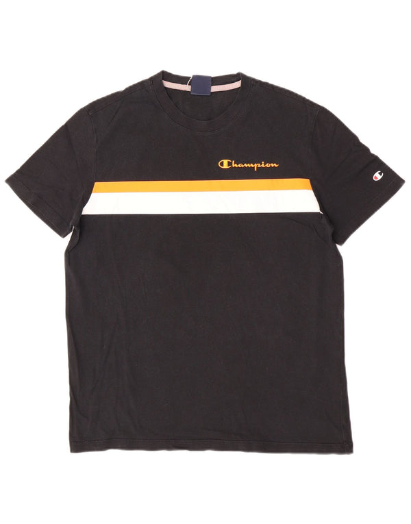 Champion T-Shirt Homme Haut Petit Coton Colorblock Noir