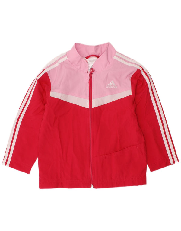 ADIDAS Veste de survêtement pour bébé fille 18-24 mois Rouge Colourblock