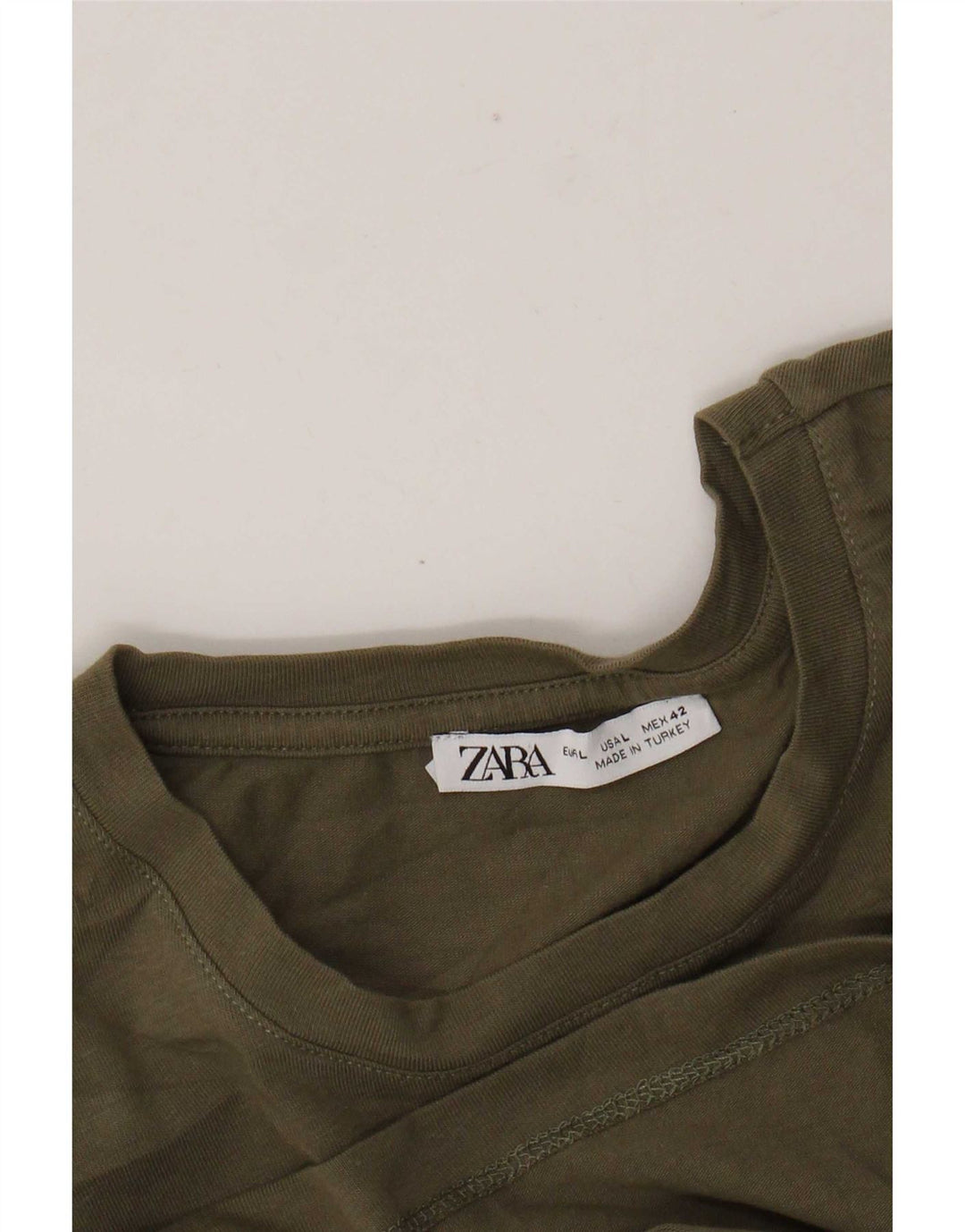 Zara T-Shirt Homme Haut Large Kaki