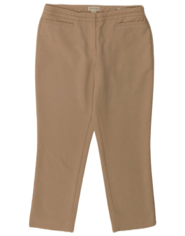Monsoon Pantalon court slim pour femme UK 10 Small W30 L25 Coton beige