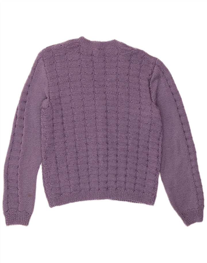 vintage Femme Cardigan Pull UK 14 Moyen Violet