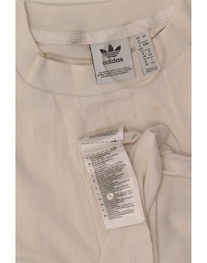 Adidas Débardeur graphique pour femme UK 12 en coton blanc moyen