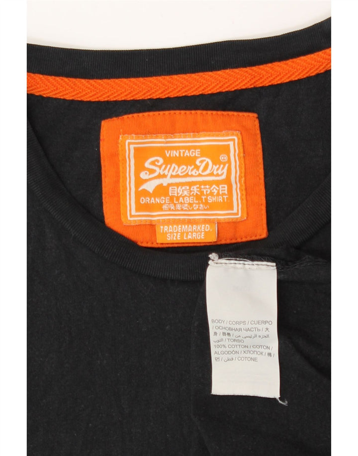Superdry T-Shirt Homme Haut Large Noir Coton